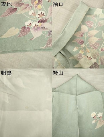 平和屋着物●京加賀友禅　松本健一　訪問着　草花文　正絹　逸品　AABL7261ck