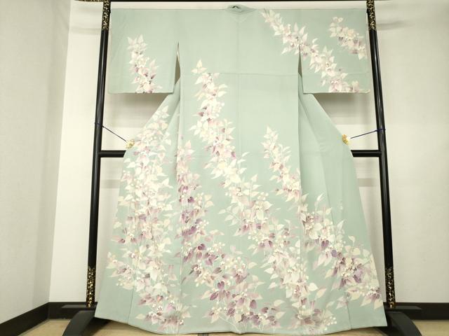 平和屋着物●京加賀友禅　松本健一　訪問着　草花文　正絹　逸品　AABL7261ck
