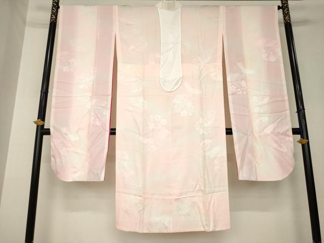 平和屋着物●振袖用長襦袢　無双仕立て　扇面花地紋　正絹　逸品　AABL7263ck