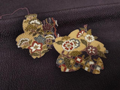 平和屋着物●上質な小紋　舞桜　鬼しぼ縮緬　正絹　逸品　AABL7266ck