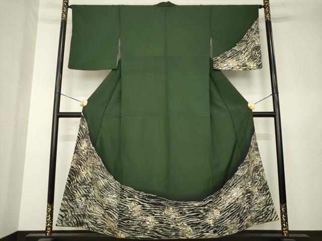 平和屋着物●訪問着　流水文　金銀彩　洗える着物　AABL7267ck