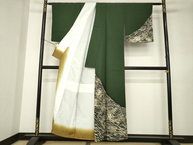 平和屋着物●訪問着　流水文　金銀彩　洗える着物　AABL7267ck