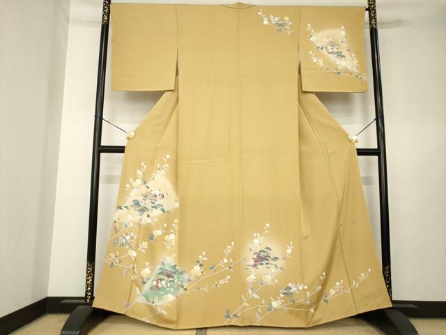 平和屋着物●訪問着　友禅　作家物　風景花文　暈し染め　正絹　逸品　未使用　AABL7275ck