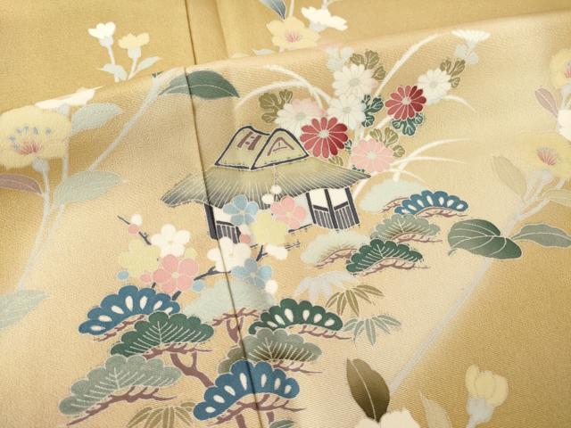 平和屋着物●訪問着　友禅　作家物　風景花文　暈し染め　正絹　逸品　未使用　AABL7275ck