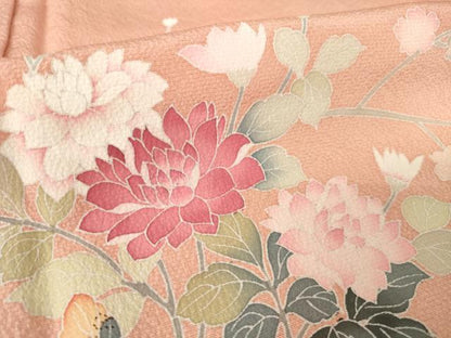 平和屋着物●訪問着　友禅　作家物　草花文　暈し染め　正絹　逸品　未使用　AABL7276ck