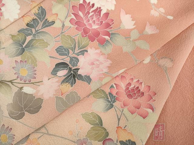 平和屋着物●訪問着　友禅　作家物　草花文　暈し染め　正絹　逸品　未使用　AABL7276ck
