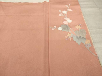 平和屋着物●訪問着　友禅　作家物　草花文　暈し染め　正絹　逸品　未使用　AABL7276ck