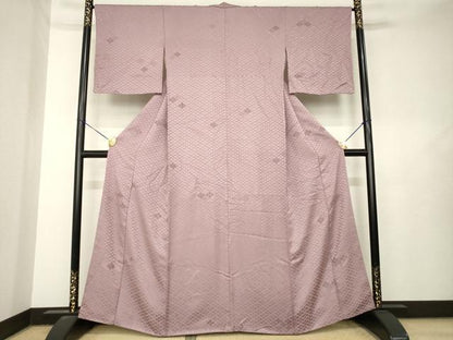 平和屋着物●上質な色無地　中国三大刺繍　スワトウ刺繍　汕頭刺繍　花菱地紋　鴇浅葱色　正絹　逸品　AABL7278ck