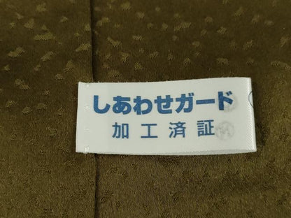 平和屋着物●訪問着　辻が花　絞り　短冊花文　金通し地　正絹　逸品　AABL7279ck
