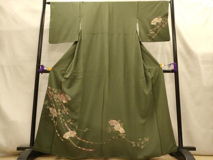 平和屋着物■訪問着　短冊地紙花松文　金銀彩　正絹　逸品　AABL7282br