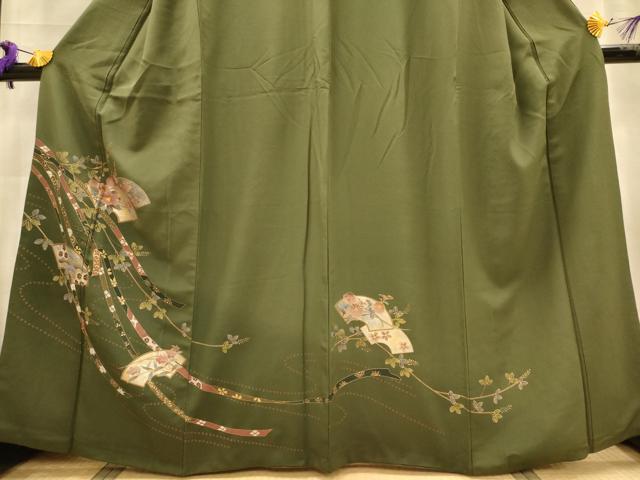 平和屋着物■訪問着　短冊地紙花松文　金銀彩　正絹　逸品　AABL7282br