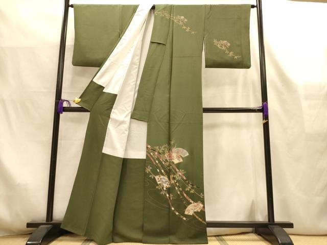 平和屋着物■訪問着　短冊地紙花松文　金銀彩　正絹　逸品　AABL7282br