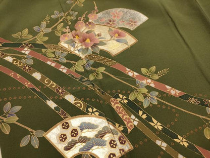 平和屋着物■訪問着　短冊地紙花松文　金銀彩　正絹　逸品　AABL7282br