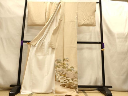 平和屋着物■豪華色留袖　駒刺繍　屏風風景松文　暈し染め　金彩　正絹　逸品　AABL7285br
