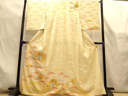 平和屋着物■訪問着　駒刺繍　孔雀　正絹　逸品　AABL7289br