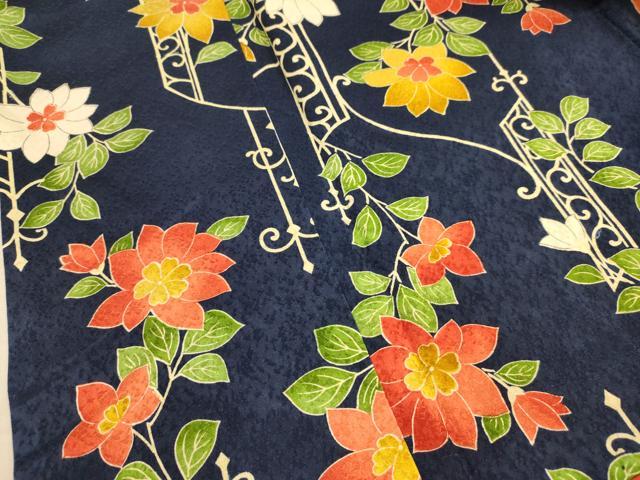 平和屋着物■上質な小紋　枝花文　正絹　逸品　AABL7290br