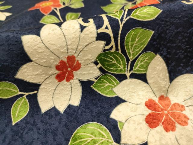 平和屋着物■上質な小紋　枝花文　正絹　逸品　AABL7290br