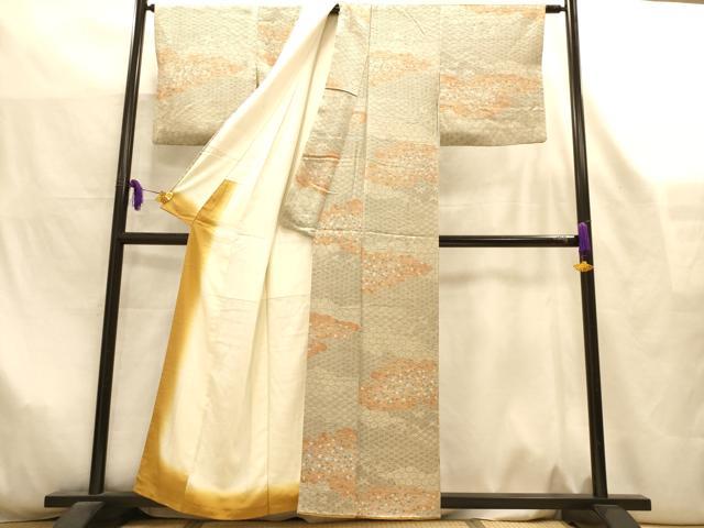 平和屋着物■上質な小紋　雲重ね吉祥文　暈し染め　正絹　逸品　AABL7291br