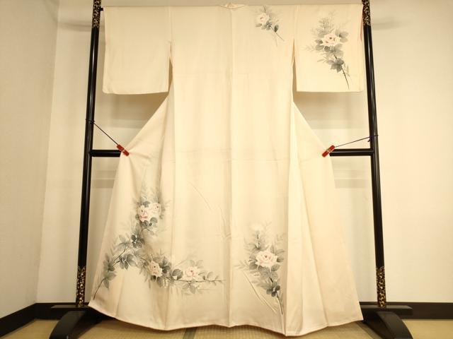 平和屋着物■訪問着　手描き　枝花文　正絹　逸品　AABL7294br