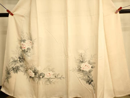 平和屋着物■訪問着　手描き　枝花文　正絹　逸品　AABL7294br
