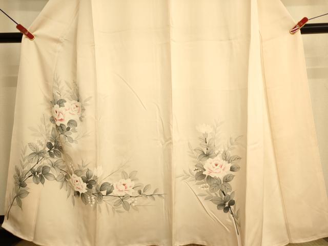 平和屋着物■訪問着　手描き　枝花文　正絹　逸品　AABL7294br