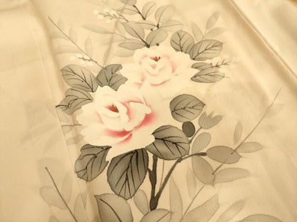 平和屋着物■訪問着　手描き　枝花文　正絹　逸品　AABL7294br