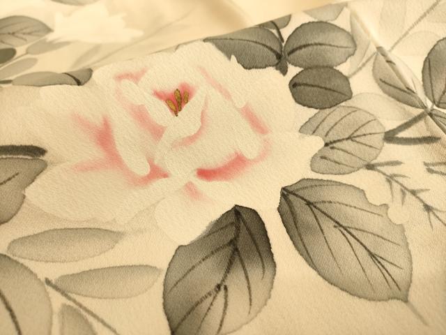 平和屋着物■訪問着　手描き　枝花文　正絹　逸品　AABL7294br