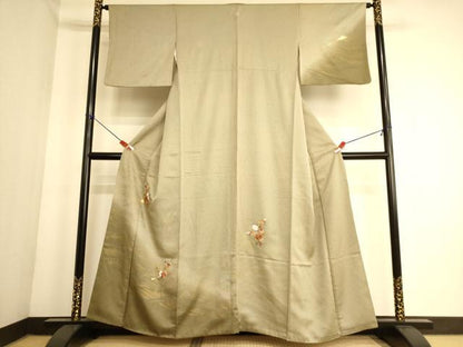 平和屋着物■訪問着　刺繍　花筏文　暈し染め　金糸　金彩　三越扱い　正絹　逸品　AABL7297br