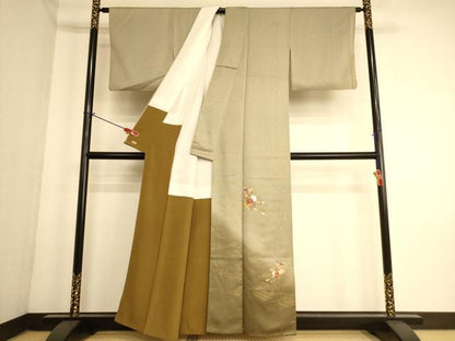 平和屋着物■訪問着　刺繍　花筏文　暈し染め　金糸　金彩　三越扱い　正絹　逸品　AABL7297br