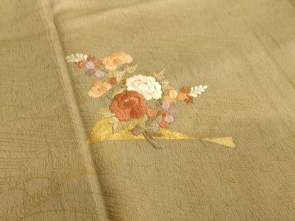 平和屋着物■訪問着　刺繍　花筏文　暈し染め　金糸　金彩　三越扱い　正絹　逸品　AABL7297br