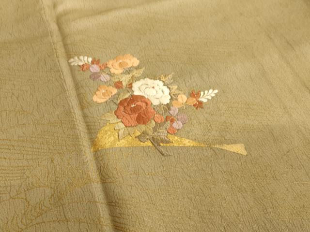 平和屋着物■訪問着　刺繍　花筏文　暈し染め　金糸　金彩　三越扱い　正絹　逸品　AABL7297br