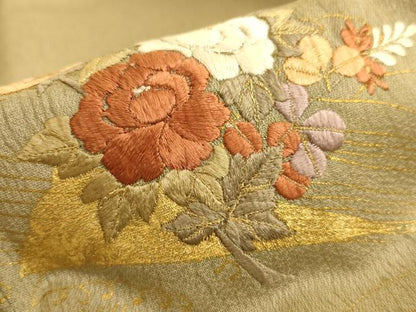 平和屋着物■訪問着　刺繍　花筏文　暈し染め　金糸　金彩　三越扱い　正絹　逸品　AABL7297br