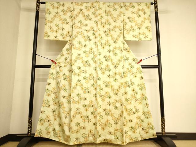 平和屋着物■上質な小紋　亀甲花文　正絹　逸品　AABL7298br