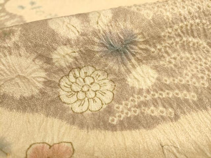 平和屋着物■訪問着　手描き　絞り　霞舞花文　金彩　三越扱い　正絹　逸品　AABL7299br