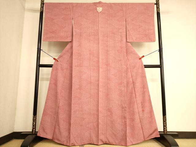 平和屋着物■伝統工芸師　服部光擴　小紋　霞文　正絹　逸品　未使用　AABL7301br