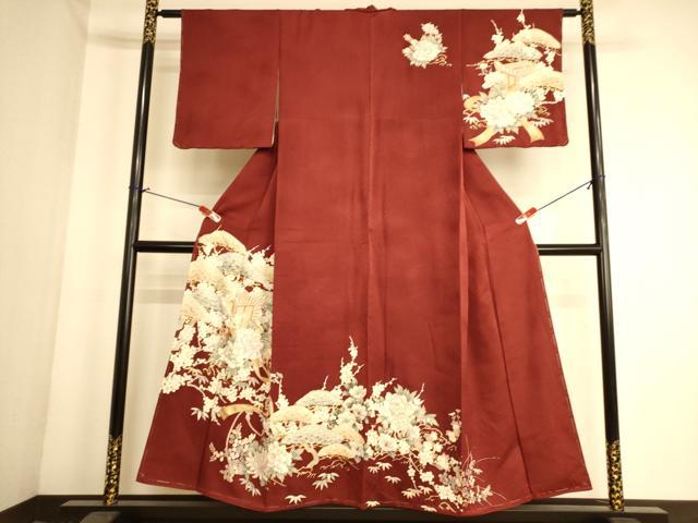 平和屋着物■訪問着　松竹梅御所車花文　金彩　正絹　逸品　AABL7305br