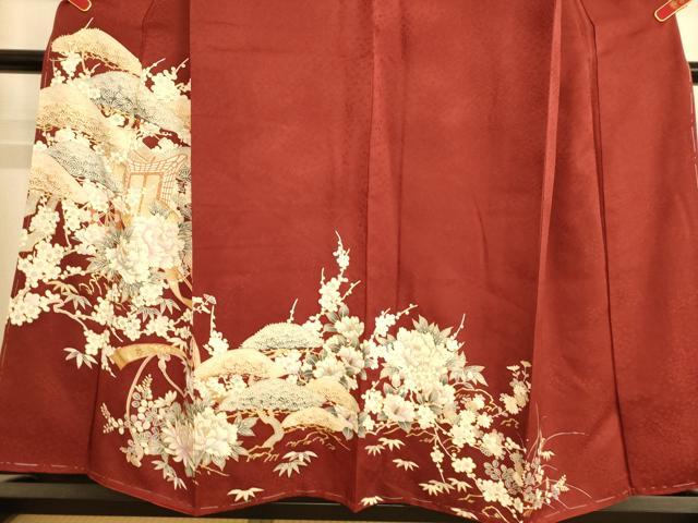 平和屋着物■訪問着　松竹梅御所車花文　金彩　正絹　逸品　AABL7305br