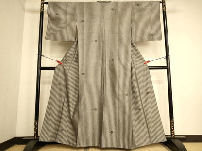 平和屋着物■上質な紬　間道　簪　正絹　逸品　AABL7309br