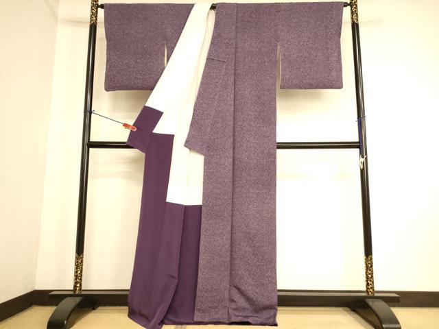 平和屋着物■江戸小紋　折り鶴　鬼しぼ縮緬　正絹　逸品　AABL7310br