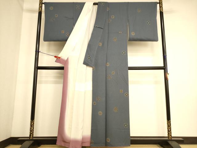 平和屋着物■上質な小紋　花丸文　金彩　正絹　逸品　AABL7312br