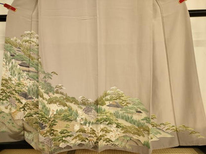 平和屋着物■豪華色留袖　松竹梅風景文　正絹　逸品　AABL7315br