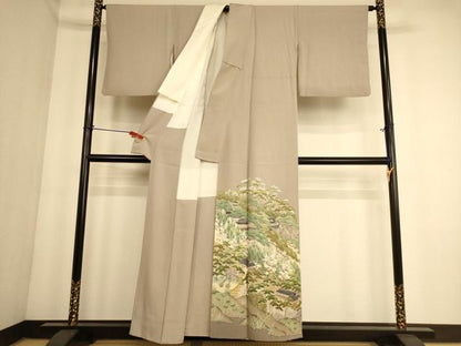 平和屋着物■豪華色留袖　松竹梅風景文　正絹　逸品　AABL7315br