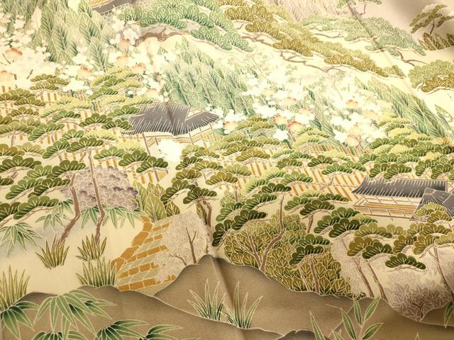 平和屋着物■豪華色留袖　松竹梅風景文　正絹　逸品　AABL7315br