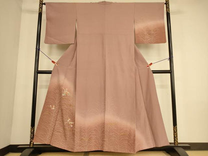 平和屋着物■訪問着　刺繍　花籬文　暈し染め　金糸　金彩　正絹　逸品　AABL7320br