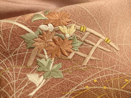 平和屋着物■訪問着　刺繍　花籬文　暈し染め　金糸　金彩　正絹　逸品　AABL7320br