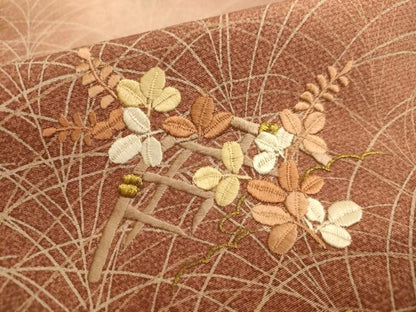 平和屋着物■訪問着　刺繍　花籬文　暈し染め　金糸　金彩　正絹　逸品　AABL7320br