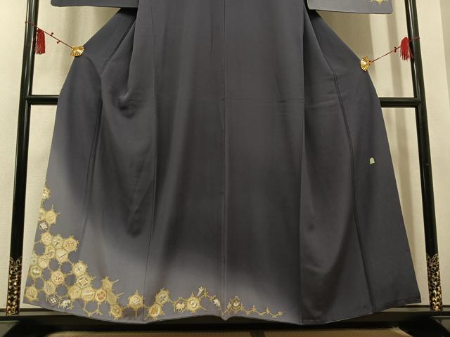 平和屋着物●訪問着　作家物　亀甲花宝尽くし　暈し染め　金彩　正絹　逸品　AABL7321ph