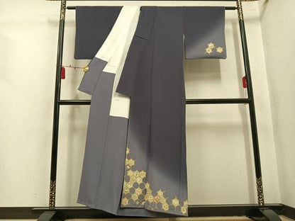 平和屋着物●訪問着　作家物　亀甲花宝尽くし　暈し染め　金彩　正絹　逸品　AABL7321ph