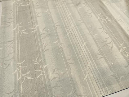 平和屋着物●本塩沢　150亀甲　草木文　証紙付き　正絹　逸品　AABL7328ph