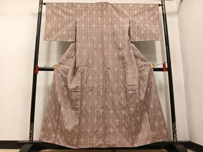 平和屋着物●本場琉球絣　紬　菱文　やまと金ラベル　正絹　逸品　AABL7329ph